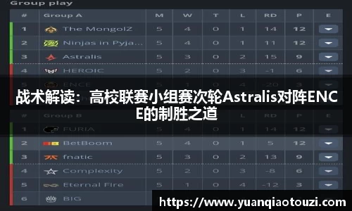 战术解读：高校联赛小组赛次轮Astralis对阵ENCE的制胜之道